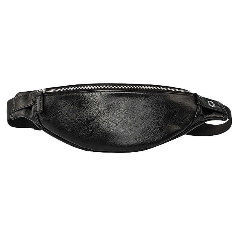 

ASDS-Luxury Leather Fanny Pack Men Waist Bag Fashion Adjustable Belt Bag Male Heuptas Bum Banana Bag Banana Sac