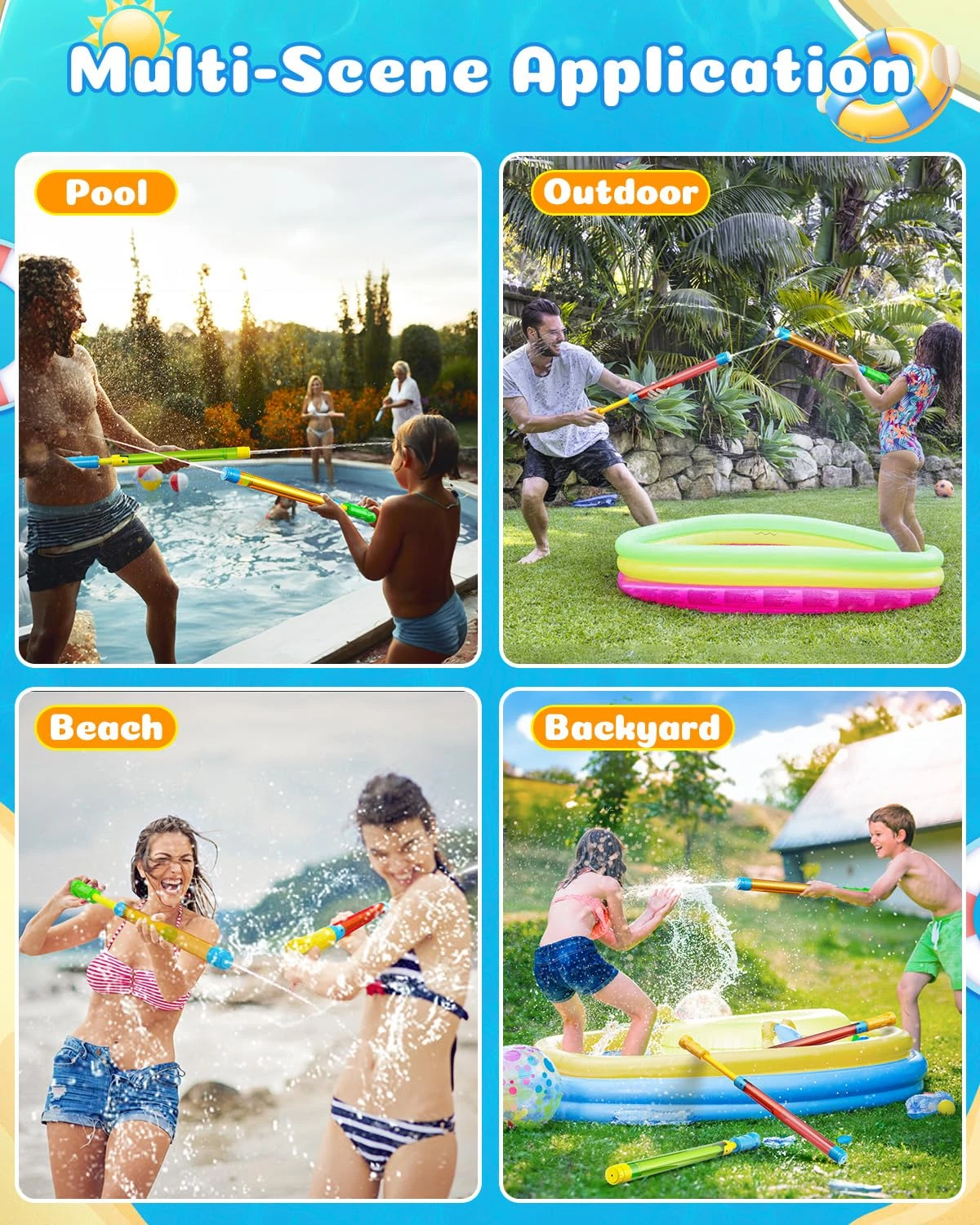 Фото 6 - 48PCS 16,5 - дюймовый детский водяной пистолет взрослый супер - водяной пистолет пляж водные игры игрушки летний бассейн Предложение №2
