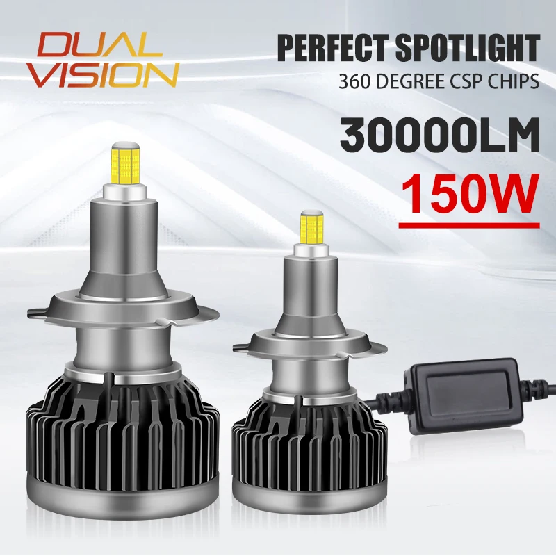 

H7 LED 30000LM Headlights 360 Degree CSP Chips LED H4 H11 H1 HB3 HB4 9005 9006 High Low Beam Trubo Diode 6000K 150W High Power