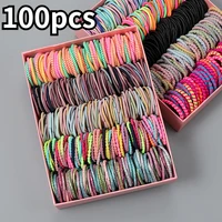 100 pcslot hair bands girl candy color elastic rubber band hair band child baby headband scrunchie hair accessories for hair