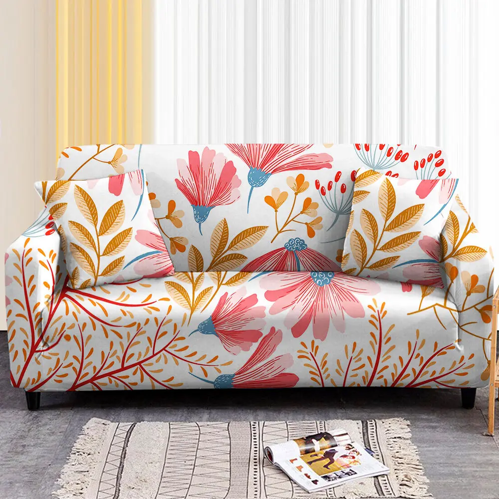 

Stretch Sofa Cover for Living Room Elastic Slipcover 3D Digital Flowers Couch Cover Sectional Sofa Case 1/2/3/4 Seat Funda Sofa