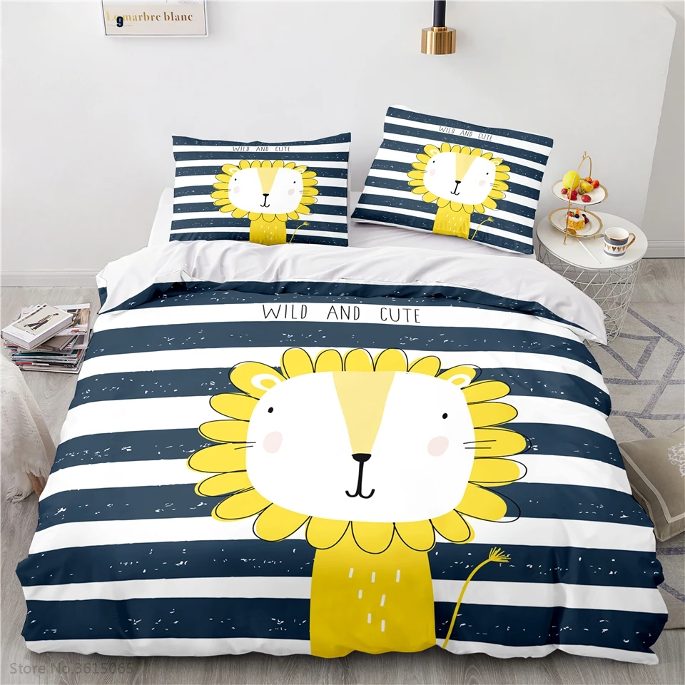 Комплект постельного белья для мальчиков и девочек с рисунком подсолнуха Льва
