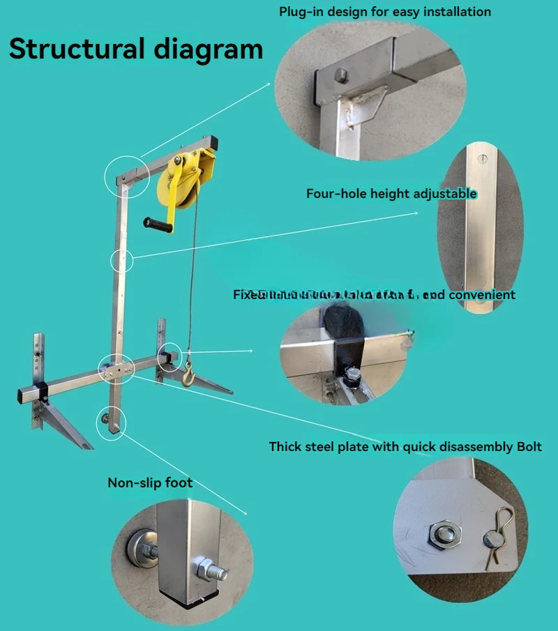 Treuil pliant портативный treuil installation autobloquant