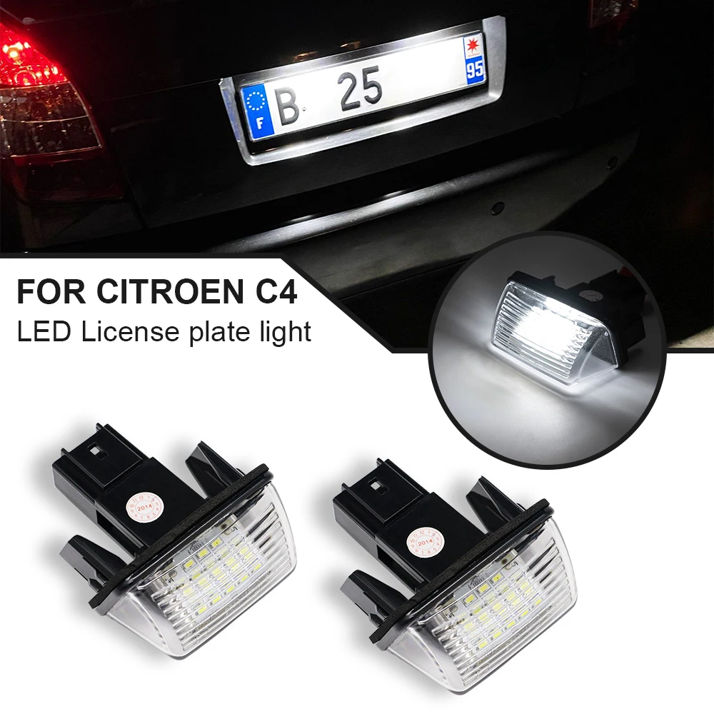 

2 шт. для Citroen C3 C4 C5 C6 Berlingo 18LED Освещение номерного знака для Peugeot 206 207 307 308 406 407 автомобильная лампа с номером