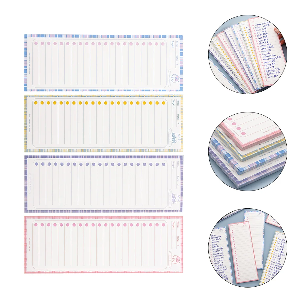 

4Pcs Tear-able Memo Pads Plan Recording Notepads Vocabulary Memory Notepads