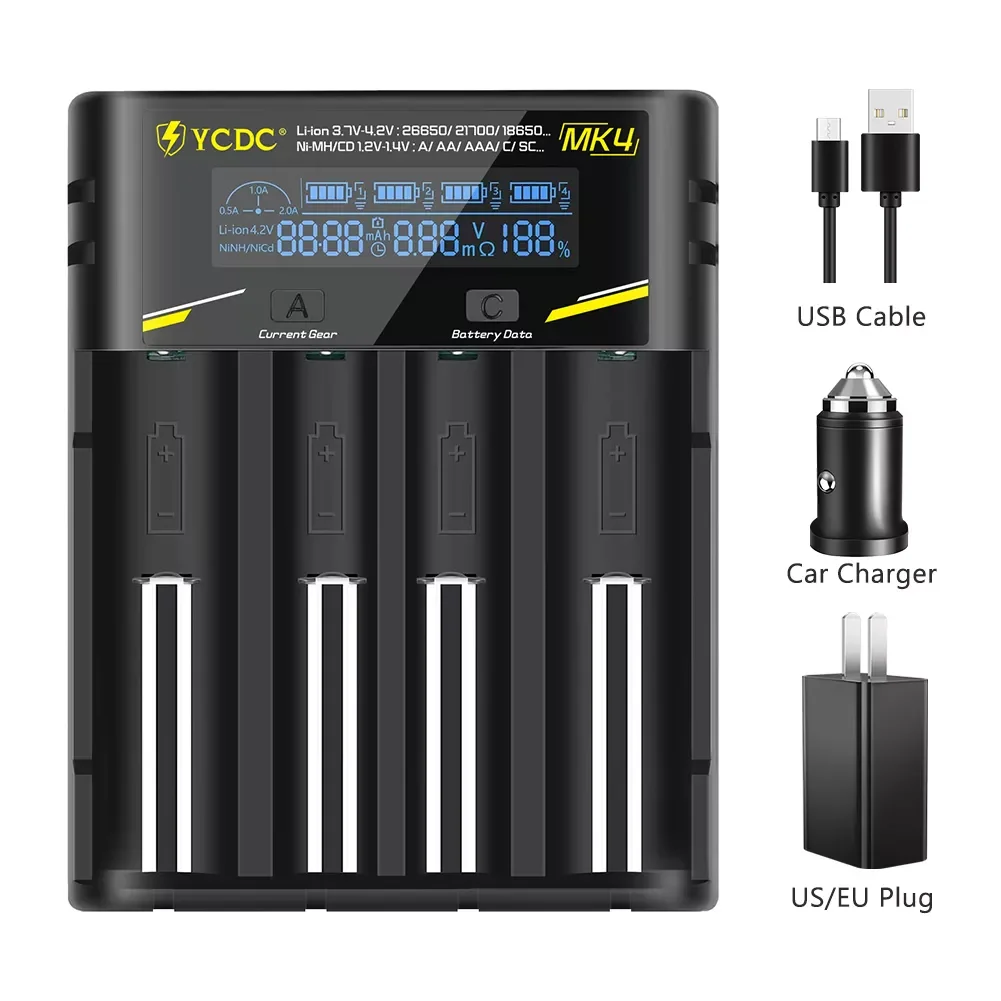 

Universal USB 18650 Battery Charger Charging 3.7V Rechargeable Lithium Battery For Ni-MH AA AAA Li-ion 26650 18650 Battery Black