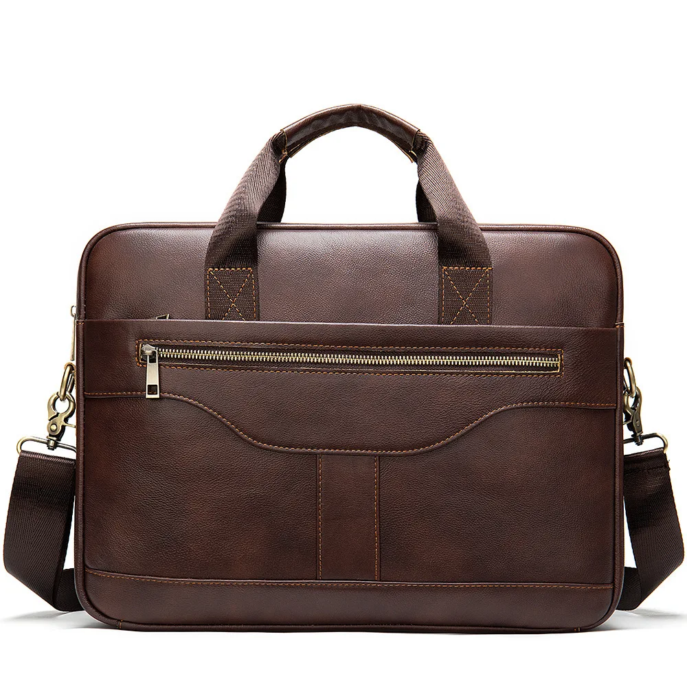 2022 Men's Briefcase Men's Business Messenger Bag Vintage Leather Tote Bag Shoulder Bag Office 14 Inch Laptop Bag High Quality