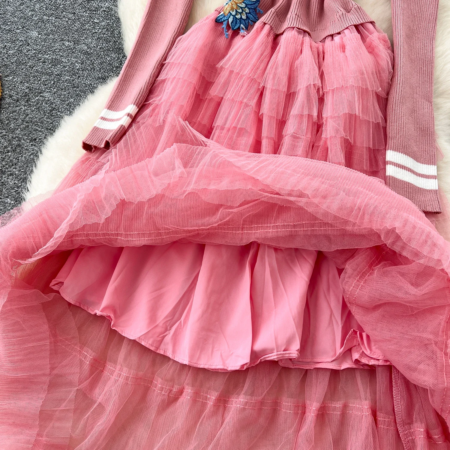 Элегантное винтажное Облегающее вязаное Сетчатое платье с круглым вырезом и