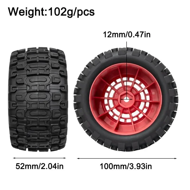 Шины Mx2.15 дюйма 100*52 мм для радиоуправляемых моделей 116 Trxs Mini Maxx Xrt E-revo RLAARLO MJX HSP Losi и 118 Mini LM для внедорожных гонок (art.: 3920db3522cd6) - 3920db3522cd6