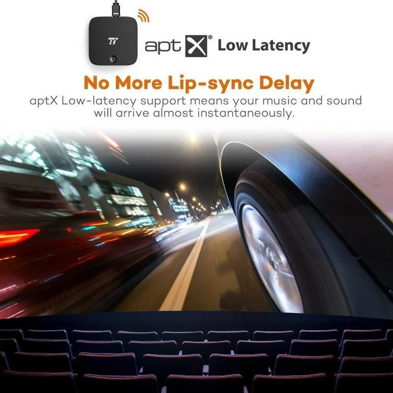 TaoTronics Bluetooth Adapter 5.0 Wireless Audio Transmitter/Receiver aptX Low Latency 3.5mm AUX Dual Link Transmitter &amp Receiver |