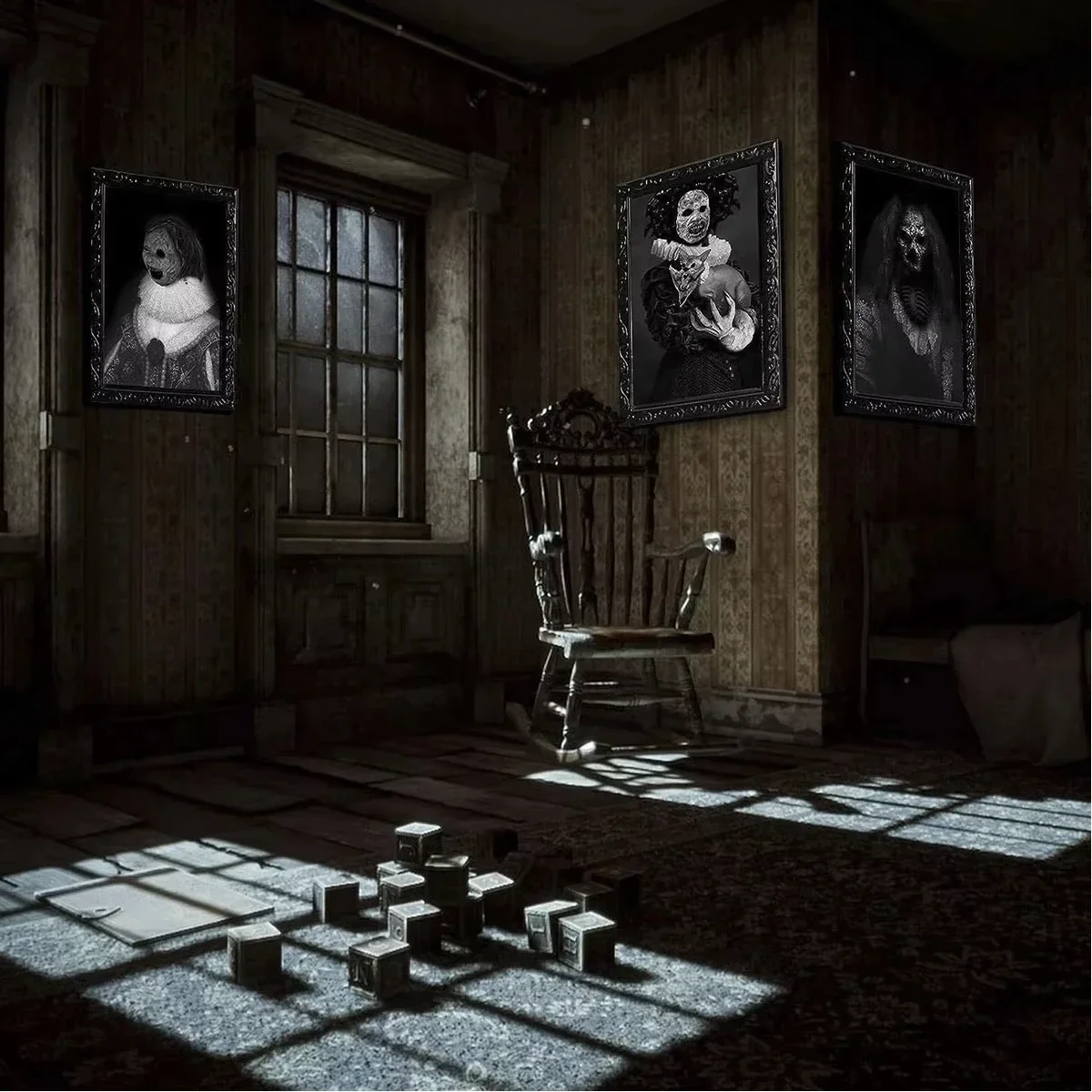 Украшения на Хэллоуин 3D сменное лицо подвижная фоторамка портретный дом уличный