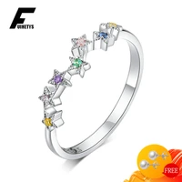 trendy ring s925 silver jewelry with zircon gemstone star shape finger rings for women wedding promise party ornaments wholesale
