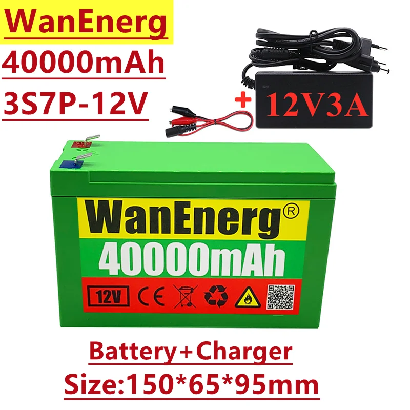 

2022 новый блок литий-ионных батарей 12 В, 18650 комбинация, 3S7P, 12 В/12,6 в 40 Ач, для распылителя или электрического игрушечного автомобиля и т. д., Вст...