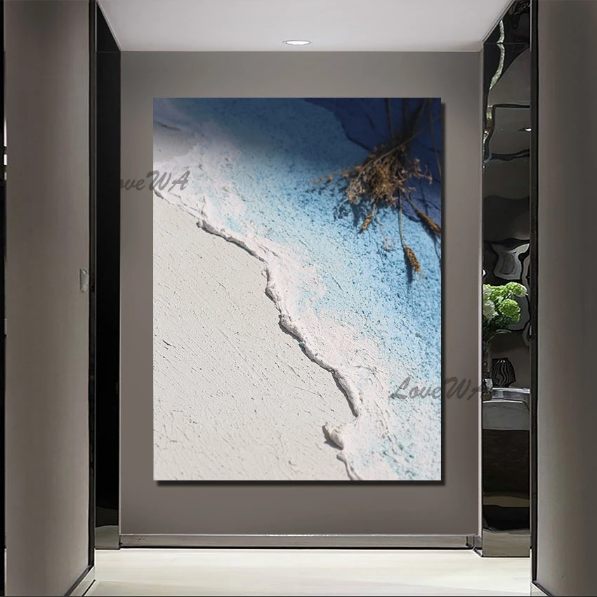 

Modern Wall Decor Knife Acrylic 3D Thick Sea Wave Picture Handmade Oil Painting Item Textured Canvas Wall Art For Hotel Decor