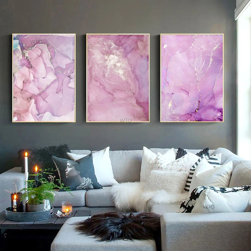 

Abstract Marble texture Fluid art Line Nordic Posters And Prints Wall Art Canvas Painting Wall Pictures For Living Room Decor