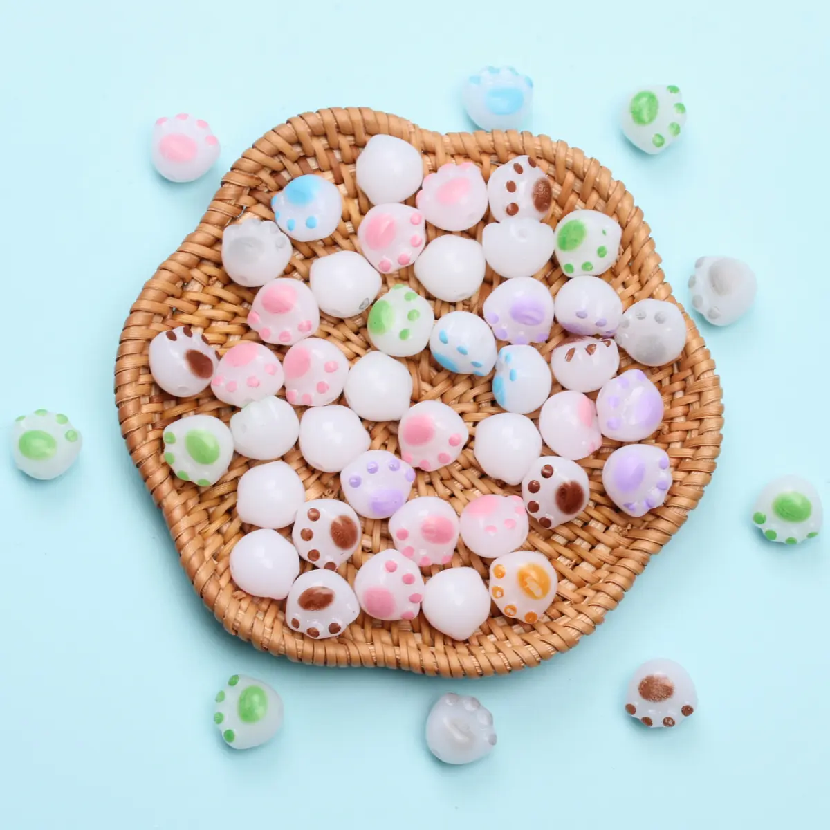 Бусины кошачья лапа 12 мм 10 шт.