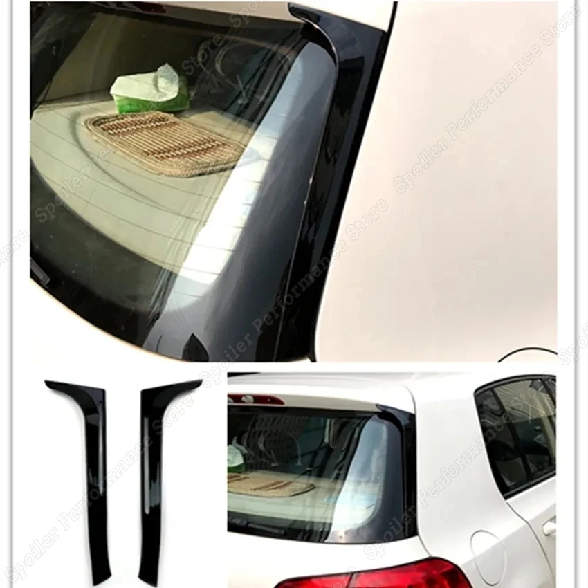 

For VW Golf 6 MK6 GTI GTR GTD 2008-2013 Glossy Black ABS Rear Window Side Trunk Spoiler Canard Canards Splitter Accessories