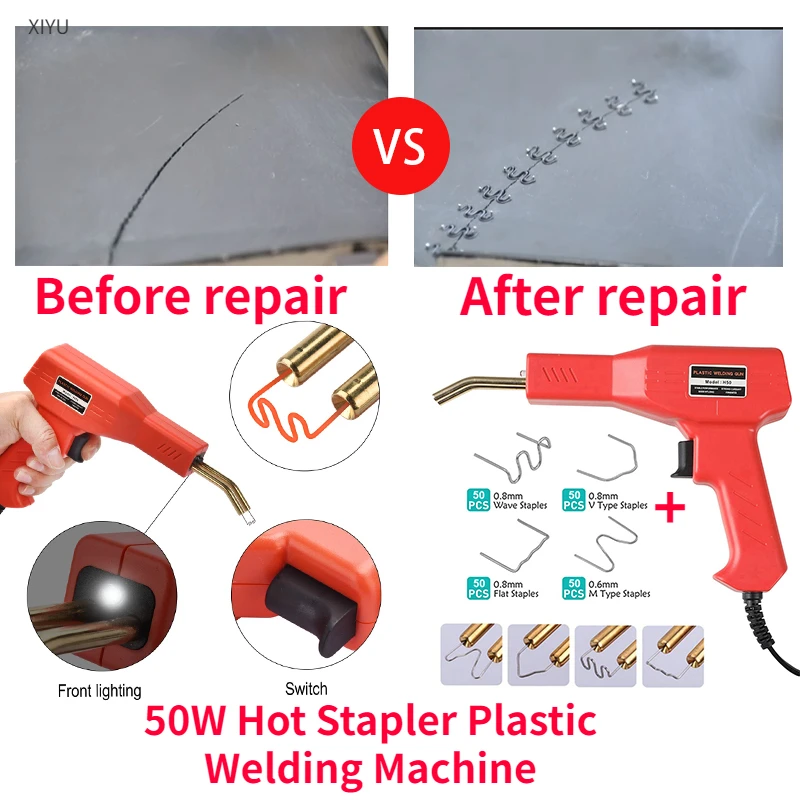 

Car Bumper Crack Repair Tools 50W plastic welder gun Car Bumper Repair Kit Plastic Repair Kit Hot Staple Gun Car Bumper stapler