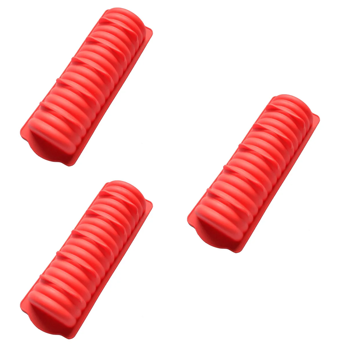 

3 Cake Creative Loaf Pan Ribbed DIY Bakeware for Dessert Cake Bread