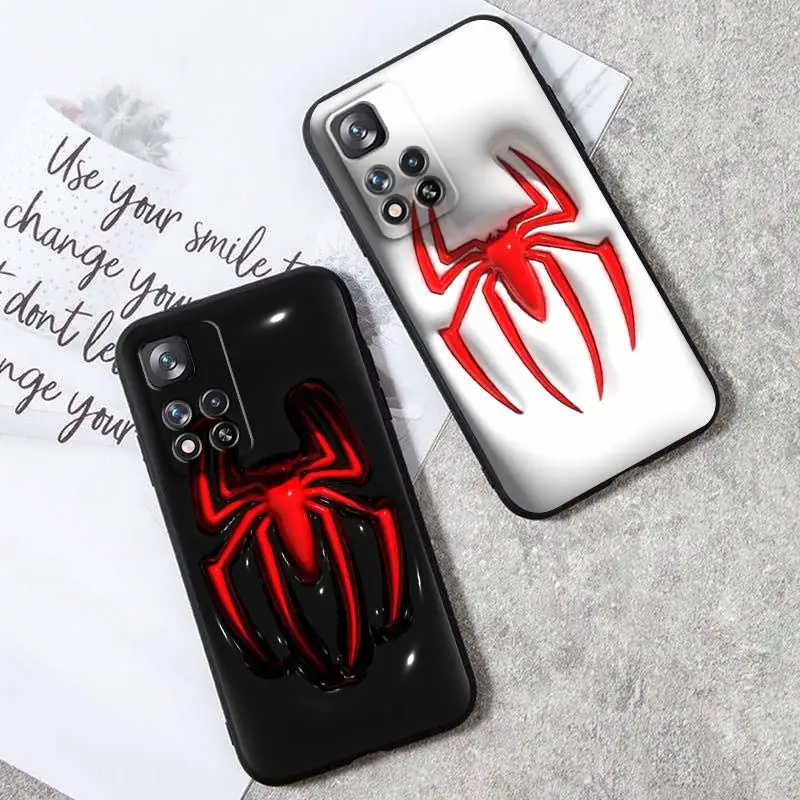 

3D Visual Marvel SpiderMan Phone Case For Xiaomi Redmi Note 12 11E 11S 11 11T 10 10S 9 9T 9S 8 Pro Plus 5G 7 Black Cover