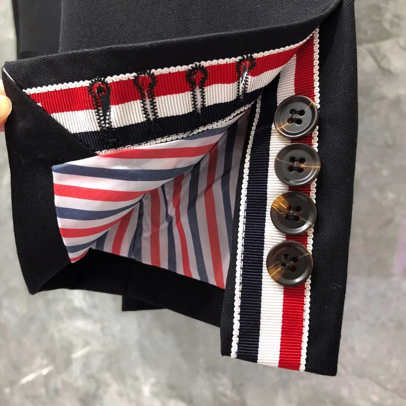 TB THOM Suit Autunm Winter Women's Jacket Fashion Brand Sport Coat Classic Wide Lapel Solid Formal Business Black TB Suit Jacket