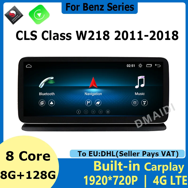 

Автомобильный мультимедийный плеер для Mercedes Benz CLS Class W218, 2011-2018, 10,25 дюйма/12,5 дюйма, 8 + 128 ГБ, Snapdragon 665, Android 12, GPS, радио