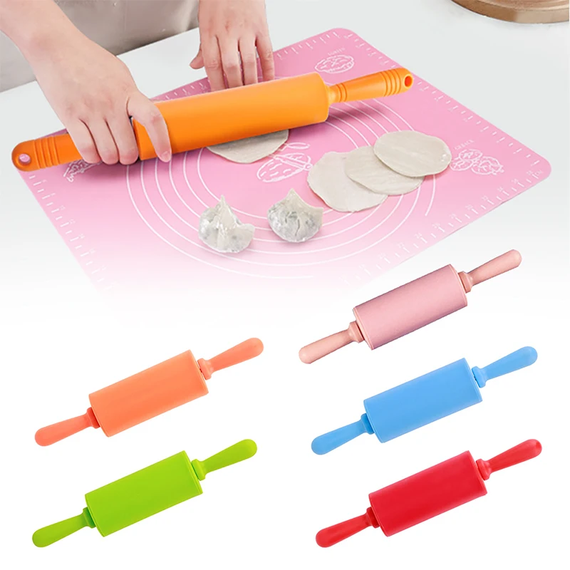 

Silicone Non-stick Fondant Rolling Pin for Kids Fondant Cake Dough Roller Decorating Cake Roller Crafts Baking Cooking Tool