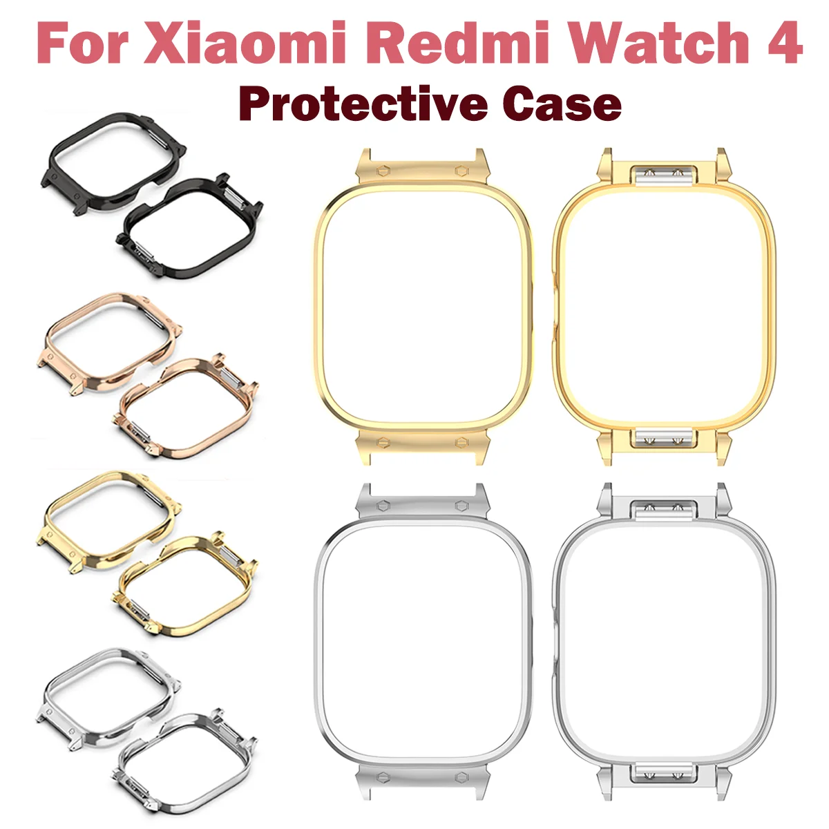 Универсальный жесткий металлический чехол для Redmi Watch 4 защитный ультратонкие