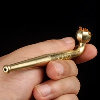 old fashioned copper pipe copper pipe medium sized cigarette shredded tobacco dual use metal pipe mens pot smoker