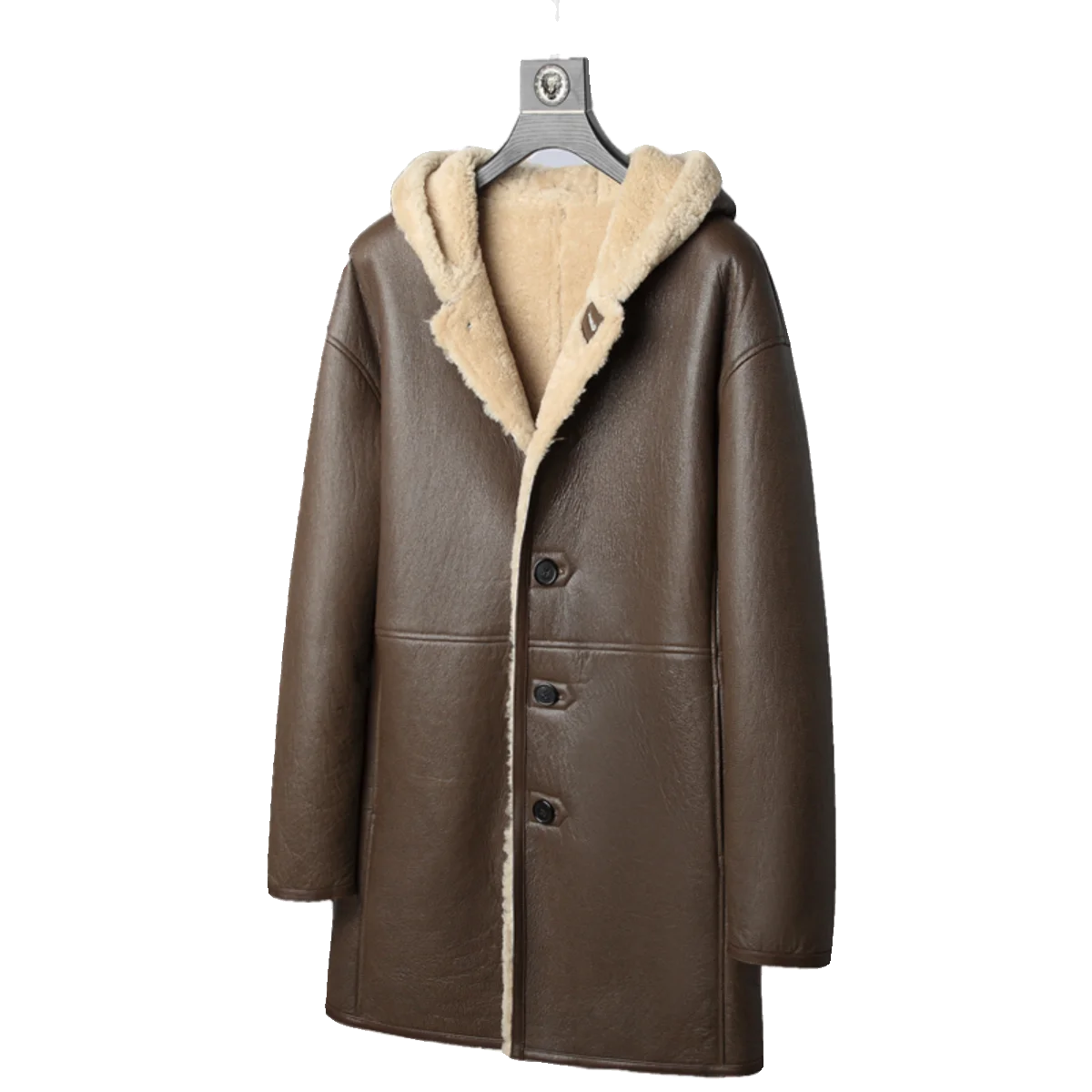 Мужская куртка из натуральной кожи и меха новая зимняя одежда 2023 мужские длинные