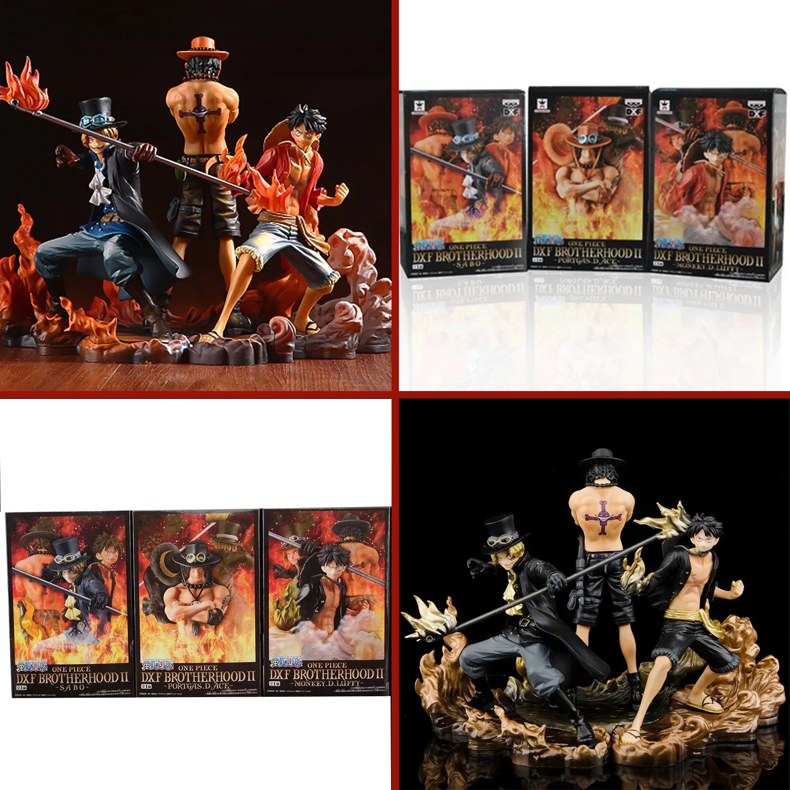 

One Piece Anime Figure Luffy Ace Sabo 3 Brothers Statue Figures Collectible Model Decoration Toy Figurine Christmas Gift 14-20cm