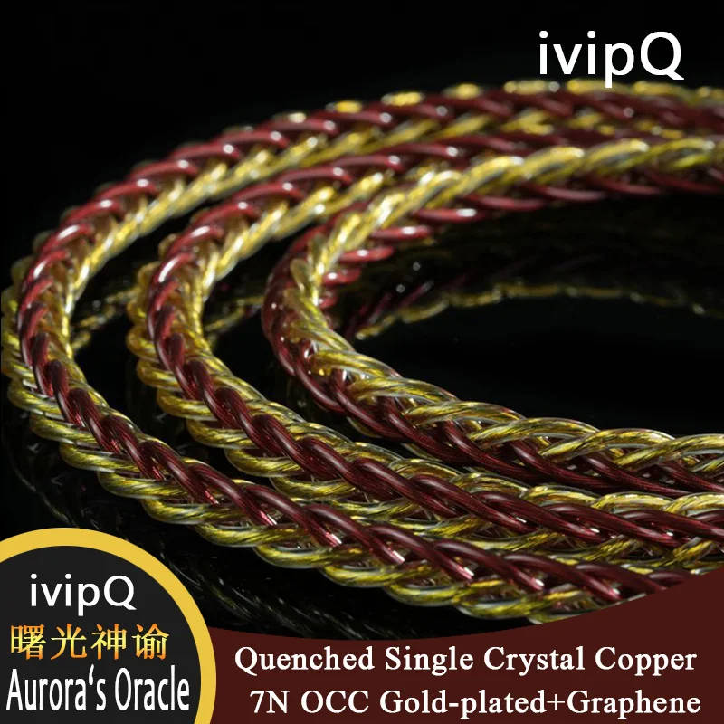 Фото IvipQ-Aurora's Oracle закаленный монокристаллический медный + 7N OCC позолота + графеновый HiFi кабель IEM 2-контактный провод для наушников 0,78 мм/MMCX №3