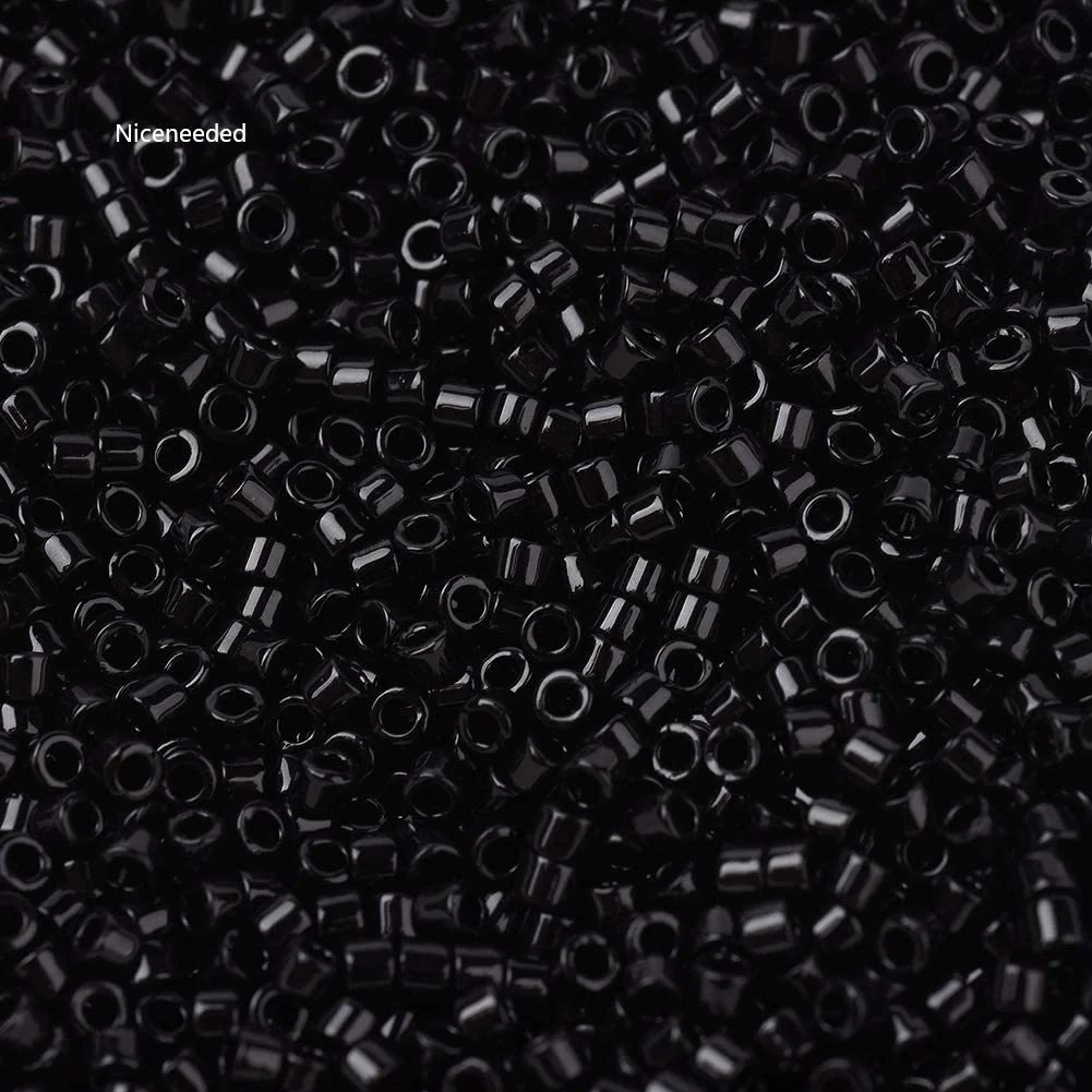 

2000pcs Glass Seed Beads 11/0 Round Hole Opaque Beads Mini Spacer Beads for Jewelry Making DIY Craft BeadingBlack