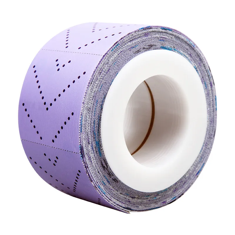 Rectangular hand torn sandpaper roll emery cloth roll hand sanding board hand planing three-in-one dry sanding purple 70mm/12M