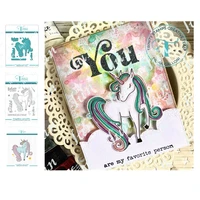 new paper craft metal cutting dies majestic unicorn stencils and stamps set diy cards scrapbooking diary coloring embossing mold