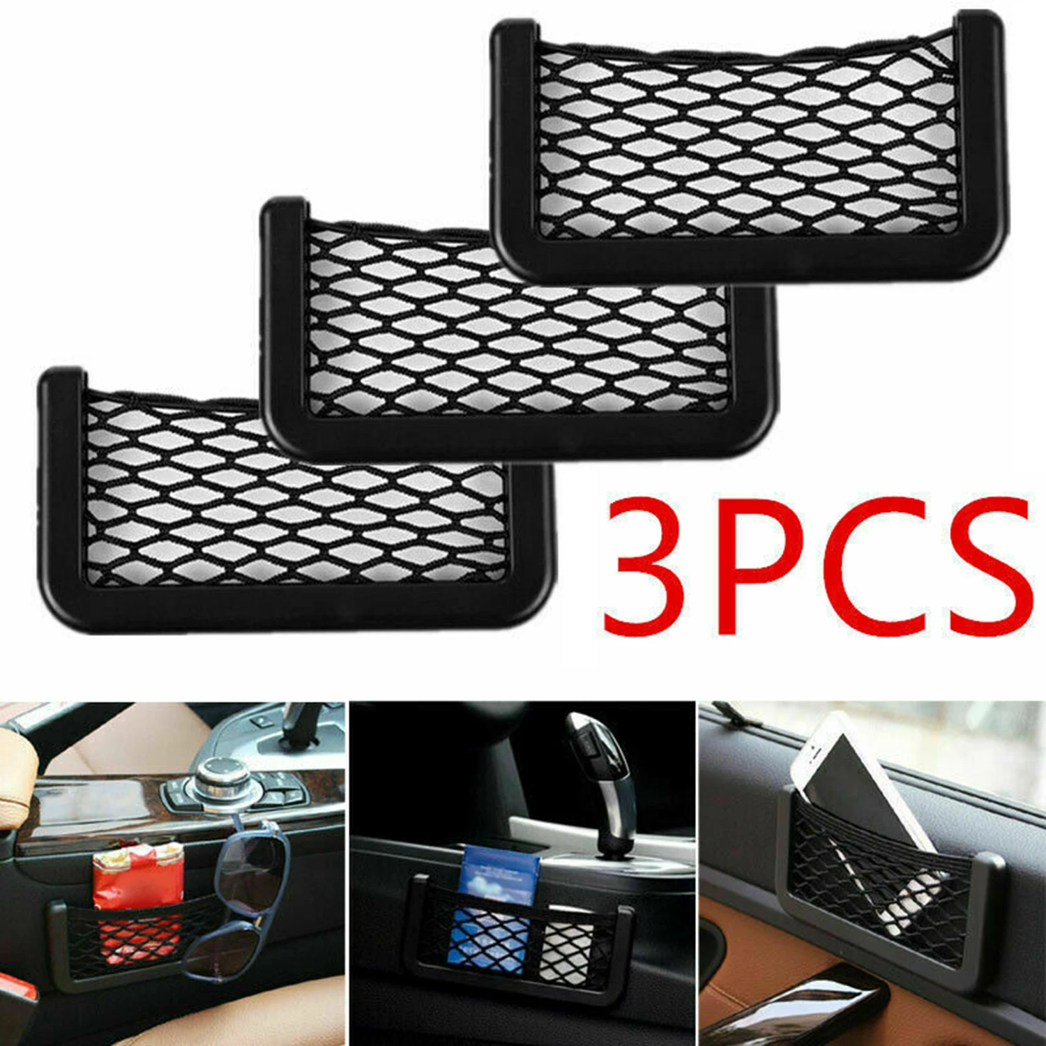 

Parts Storage Net Bags Accessories Black Phone Holder Replaces Side Back