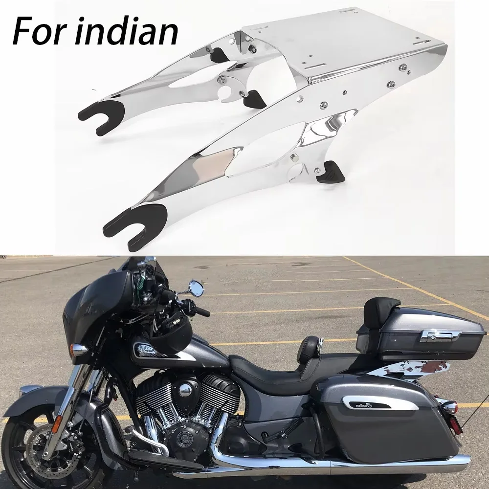 Фото Для Indian Chieftain Roadmaster Springfield Challenger Dark Horse 2014 года и новее: хромированный верхний кофр, задний багажник, комплект для крепления на багажник №5