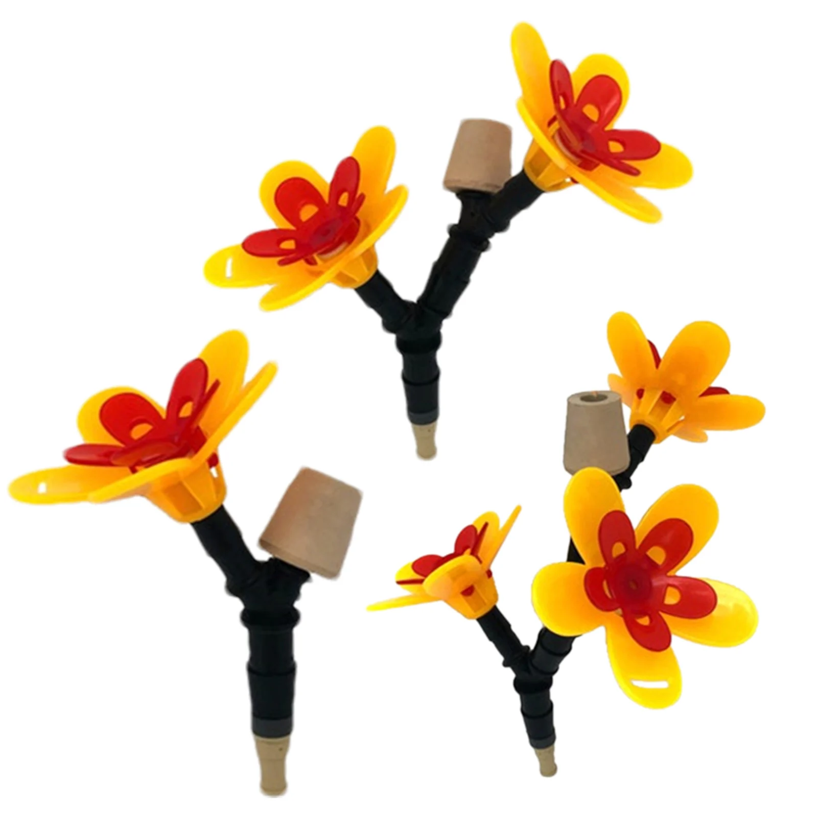 

DIY Humming bird Feeder Flower Shape Feeding Port Reused Bottle Honey Water Bird Feeder for Outdoors Deck Patio Garden Yard