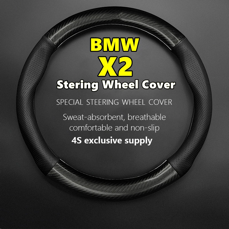 

Fiber Leather For BMW X2 Steering Wheel Cover Leather Carbon Fit SDrive20i SDrive25i Xdrive 2018 2019 2020 2021 2022 2023