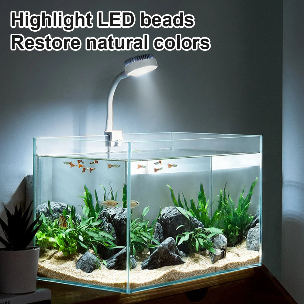 

Aquarium LED Light 360° Flexible To Adjust Lighting Aquarium Light Clip On Fish Tank Waterproof Mini Fill Light Lamp For Plants