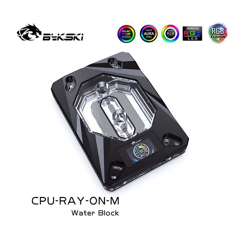 Фото Водяной блок Bykski для процессора AMD RYZEN3000 AM3 AM3 + AM4 1950X TR4 X399 X570, материнская плата/блок с OLED-дисплеем температуры №2
