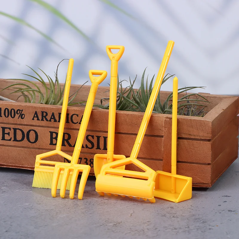 

5pcs/set 1:12 Doll House Gardening Tools Dollhouse Miniature Shovel Broom Model Decor Accessories Toys