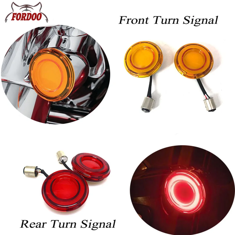 

For Harley Davidson Sportster XL883 Dyna Softail Touring Road King Bullet Style 1157 Turn Signal Conversions LED Panel Light