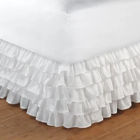 five layer lotus leaf lace princess multi layer bed skirt platform cloth pleated elastic bedspread dust protection cover