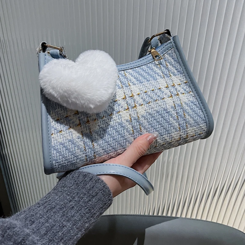 

Women's Fashion Small Handbags Vintage Plaid Underarm Bag All-Match Plaid Shoulder Bag