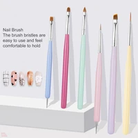6pcsset nail pen nail brush multifunctional smooth nail art pen nail gel carving building dotting drawing toolsr for beauty