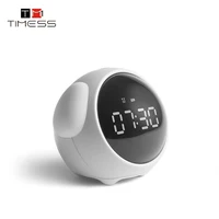 Timess Cute Expression Alarm Clock Multi Function Digital LED Display Screen Voice Controlled Light Bedside Thermometer For Home