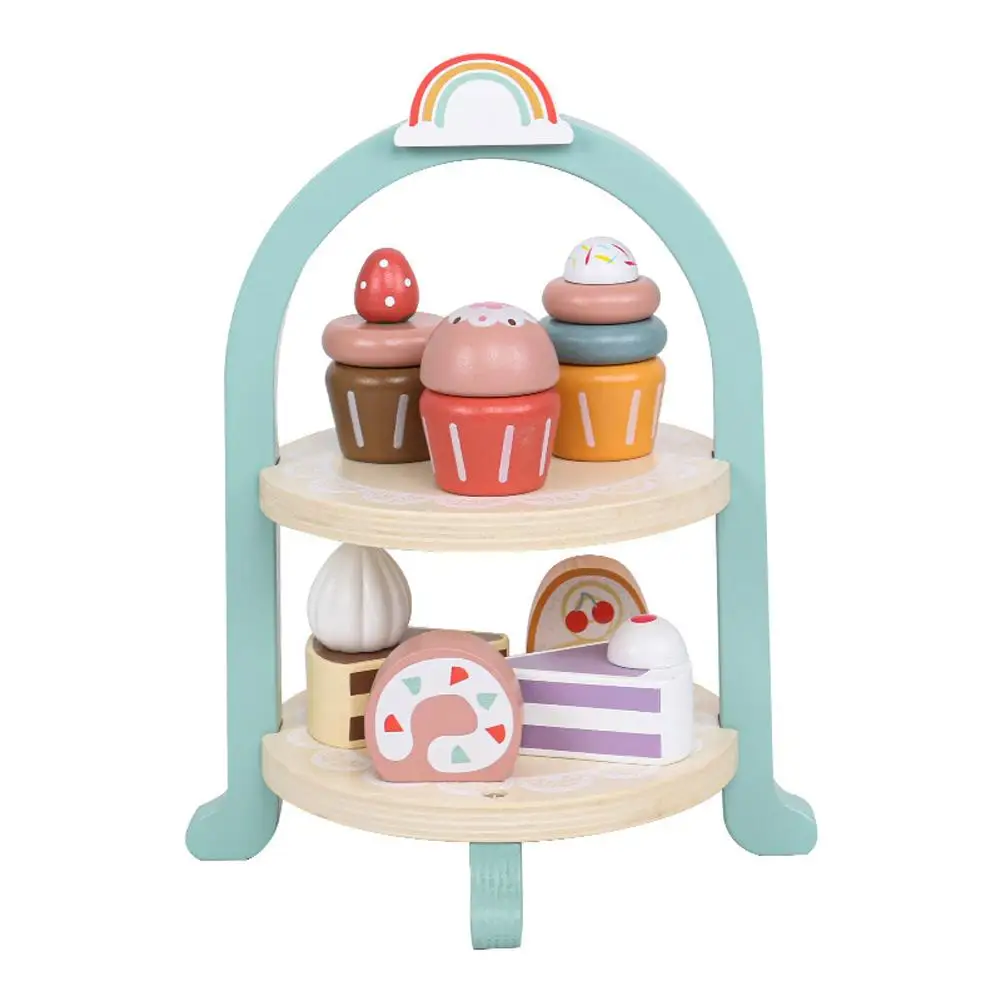 

Simulation Afternoon Tea Set Toy Wooden Cake Role Play Game Early Educational Toys For Girls Boys Gifts
