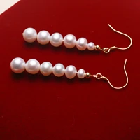 100 genuine rope of pearls drop earrings natural freshwater pearl earrings jewelry gifts for women party wedding accessories