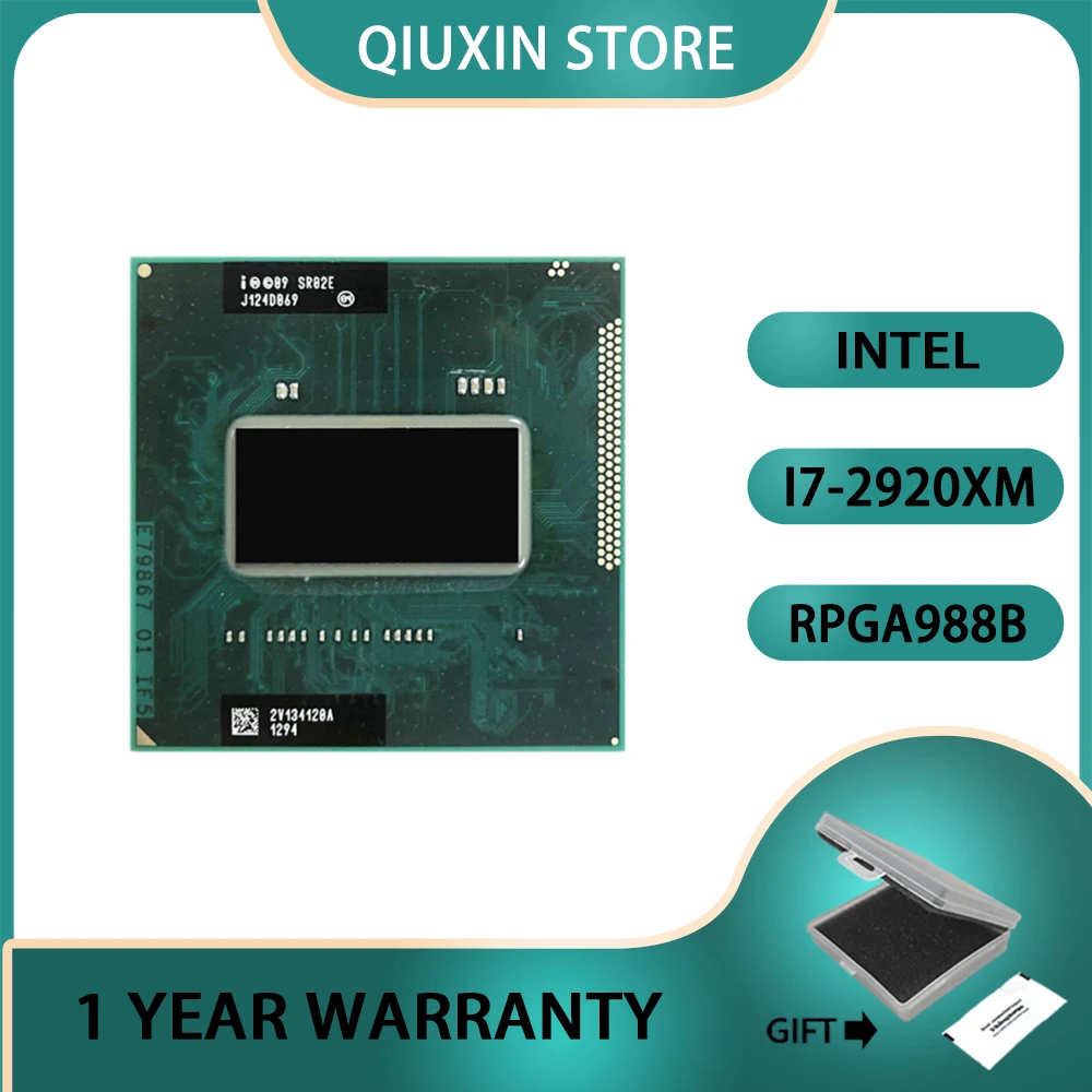 Intel Core i7-2920XM i7 2920XM SR02E 2.5 GHz Quad-Core Eight-Thread CPU Processor 8M 55W Socket G2 / rPGA988B